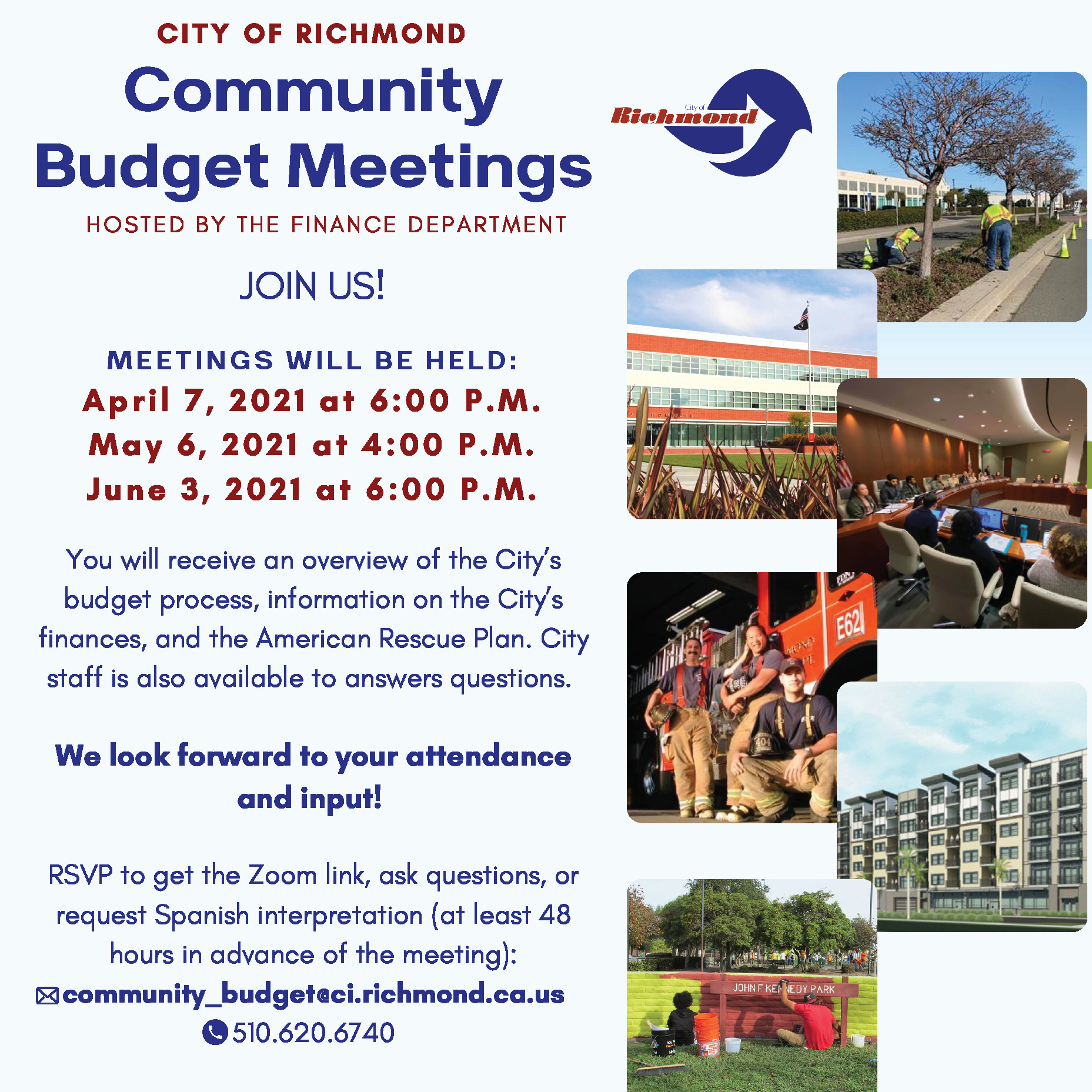 City of Richmond Community Budget Meeting - April 7th at 6:00pm