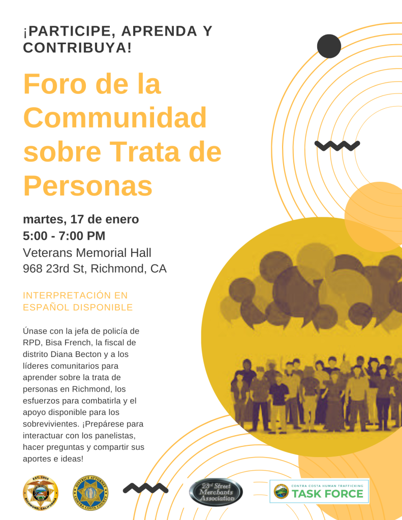 Human trafficking forum flyer - espanol