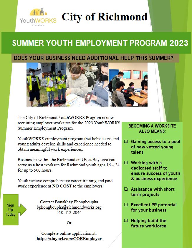 SUMMER YOUTH EMPLOYMENT PROGRAM 2023 flyer